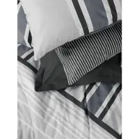 L'essentiel Maison , Nobby - Anthracite, Anthrazit, Ranforce King-Size-Bettbezug-Set (FR), 100 % BAUMWOLLE RANFORCE, 240 x 220 cm