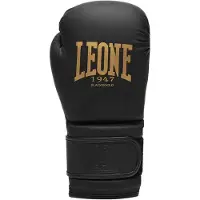 Leone1947 Black&gold Leather Artificial Boxing Gloves Noir 10 oz M
