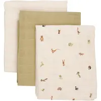 Pippi Carrés de mousseline Pippi - 3 Pack - 70x70 cm - Fumée de bois - - 70x70 cm - carrés de mousseline
