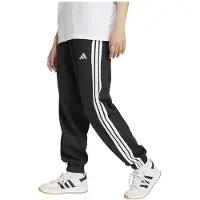 Adidas Pantalon de sport 'ESSENTIALS 3-STRIPES FLEECE LOOSE' noir / blanc