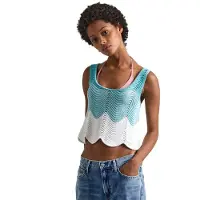 Pepe Jeans pour femme. PL702151 Top Galea bleu (XS), Casuel, Coton, Sans manches / bretelles