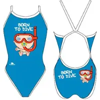 Turbo Born To Dive Swimsuit Bleu L Femme