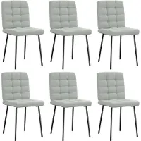 vidaXL Chaises de salle à manger 6 pcs. Gris clair velours
