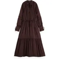 Scotch & Soda Lace Details Long Sleeve Long Dress Violet 36 Femme
