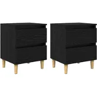 vidaXL Meubles de lit avec tiroir 2 pcs Chêne noir 40 x 35 x 50 cm
