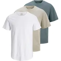 Jack & Jones T-Shirt 'JJHugo' beige / gris basalte / blanc