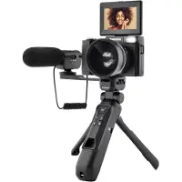 Ginza.se Vlogging-Set caméra VLG-4k avec objectif grand angle trépied Powerbank - appareil photo numérique - 24 MP