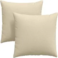 vidaXL Coussins de canapé 2 pcs Crème 80 x 80 cm tissu