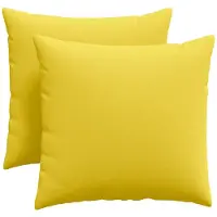 vidaXL Coussins de canapé 2 pcs Jaune clair 45 x 45 cm tissu