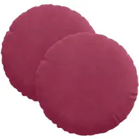 vidaXL Coussins de siège 2 pcs Bordeaux Ø 40 x 13 cm Velours