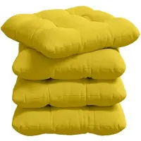vidaXL Coussins de siège 4 pcs Jaune clair 45 x 45 x 12 cm tissu