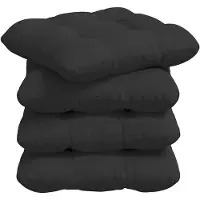 vidaXL Coussins de siège 4 pcs Noir 40 x 40 cm Tissu en microfibre