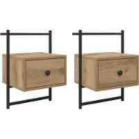vidaXL Cabinet de chevet 2 pcs Chêne artisanal 35 x 30 x 51 cm