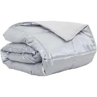 vidaXL Couverture d'été Argent 220 x 240 cm Satin et microfibre