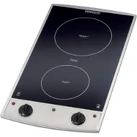 Rommelsbacher Plaque de cuisson encastrable Domino EBC 3075/E en vitrocéramique, 30 cm, 3 000 watts, acier inoxydable