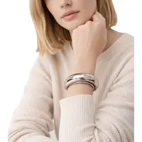 Calvin Klein Bracelet jonc Fluid intemporel pour femme en acier inoxydable - Bijou élégant - Taille XS KJ3MD0001 Argent