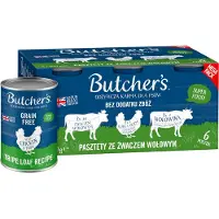 Butcher S Original Tripe Mélange de saveurs au rumen de bœuf 12x400 g pâté au rumen, au poulet et au bœuf pour chiens