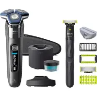 Philips SHAVER Series 7000 S7887/78, rasoir rotatif, chrome, lames SteelPrecision, LED, connexion via Bluetooth ; application Shaving, SH71