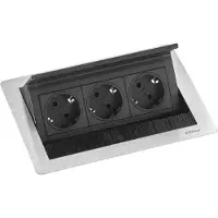 Evoline Flip Top Push S prise encastrée 3x, 230V - 3500W, inox