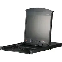 Aten Commutateur KVM TFT 17" pour rack 1U, Commutateur KVM, Noir