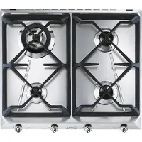 Smeg Table de cuisson à gaz encastrable SRV564GH3 de 60 cm avec 4 brûleurs