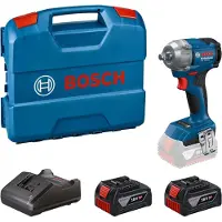 Bosch Professional Gds 18v-350 + 2 Bat 4.0ah + L-case Impact Screwdriver Bleu One Size / EU Plug 220V