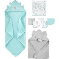 Autre Simple Joys By Carter's Lot De 8 Sortie De Bain Et Gants De Toilette Bebé, Multicolore, Taille Unique