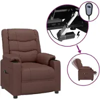 vidaXL Fauteuil relax électrique marron similicuir