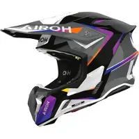 Airoh Twist 3 Hustle Casque De Cross Gris/Noir/Bleu L unisex