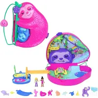 Polly Pocket Figurines Coffret 2 en 1 Sac à main Famille de Paresseux
