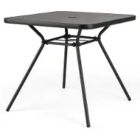 Helloshop26 Table de jardin carrée 80 x 80 x 72,5 cm avec trou de parasol et