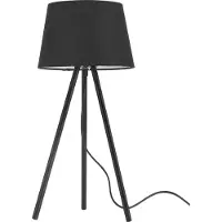 Braytron Lampe d'appoint à 3 pieds 48 cm E27 Douille Moderne avec abat-jour Salon Lampadaire noir