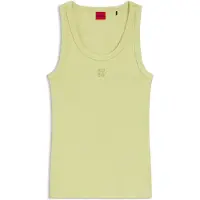 HUGO pour femme. 50514489 T-shirt Datamia jaune verdâtre (S), Casuel, Coton, Sans manches / bretelles