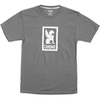 Chrome Vertical Border Logo Short Sleeve T-shirt Gris L Homme