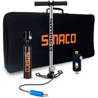 Smaco S300 Air Tank 0.5l+hand Pump Scuba Tank Noir