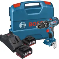 Bosch Perceuse-visseuse à percussion sans fil GSB 18V-28 Professional 18 V 63 Nm + 2 batteries 5,0 Ah + chargeur + mallette L-Case