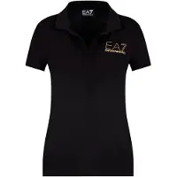 EA7 pour femme. 7W000266_AF12500 Polo Evolution à manches courtes en coton modal noir (3XL), Sport, Tennis/Padel, Manche courte