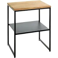 Haku Table d'appoint, tube d'acier, revêtement par poudre, chêne huilé, L 450 x P 350 x H 600 mm, noir/chêne