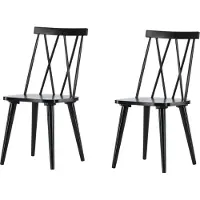 Ebuy24 Mariette chaise de salle à manger bois noir