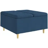 vidaXL Coffre de rangement en tissu, bleu, 80 x 80 x 45 cm