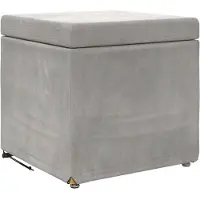 vidaXL Tabouret Gris clair 41 x 41 x 40 cm Velours et bois d'ingénierie