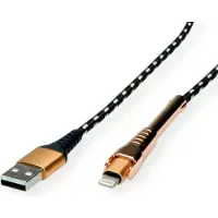 Roline -GOLD Câble USB 2.0, USB A(M) - Lightning (M), avec support, 1m (11.02.8923)