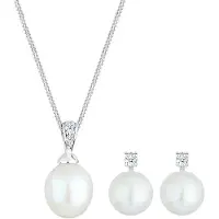Elli DIAMONDS Parure de bijoux argent / transparent / blanc perle