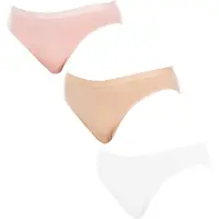 Dim Lot De 3 Slips Peau/Rose/Nacre Les Pockets Coton
