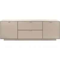 CALICOSY - Meuble TV 2 portes 2 abattantsReproduction sable L185 cm VIKA