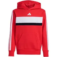 Adidas Seasonal Essentials Tiberio 3 Stripes Fleece Hoodie Rouge 13-14 Years Enfants