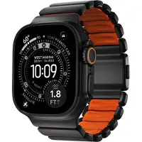 Nomad Bracelet Stratos pour Apple Watch | 44/45/46/49 mm - Ultra Orange / Black Titanium