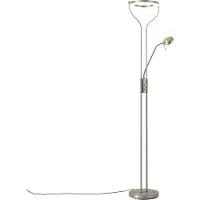 QAZQA Lampadaire moderne en acier avec bras de lecture avec LED et variateur - Divo
