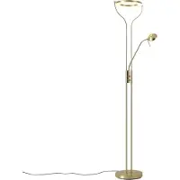 QAZQA Lampadaire moderne doré avec bras de lecture avec LED et variateur - Divo