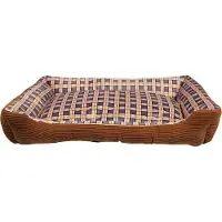 Inny Canapé-lit souple pour chien 90 x 70 x 20 cm, taille XL (marron)